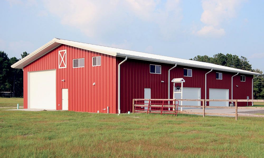 Steel building tractor storage facility