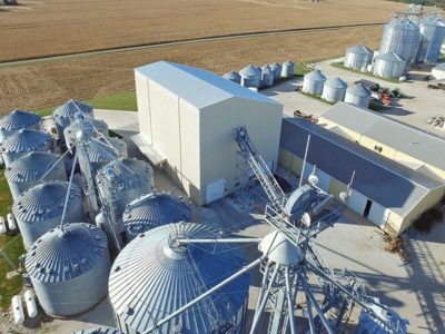 Skewed design to seed processing building