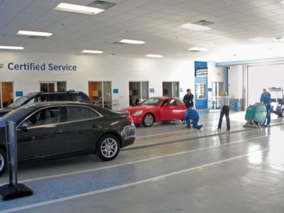 Service center interior - custom metal building