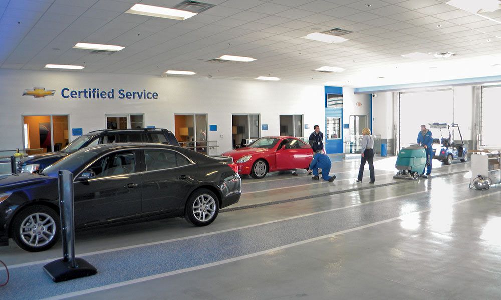 Service center interior - custom metal building