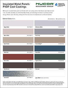 Insulated Panel Color Chart for ABC Metal Panels