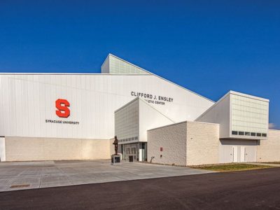 Custom designed steel building for Syracuse University