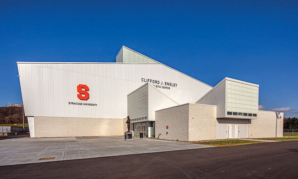 Custom designed steel building for Syracuse University