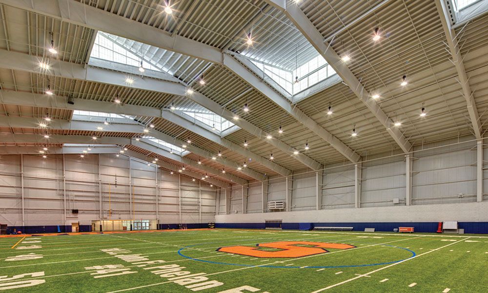 Interior of Syracuse Practice -Steel Building