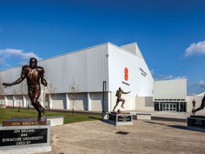 Custom steel building for university football center