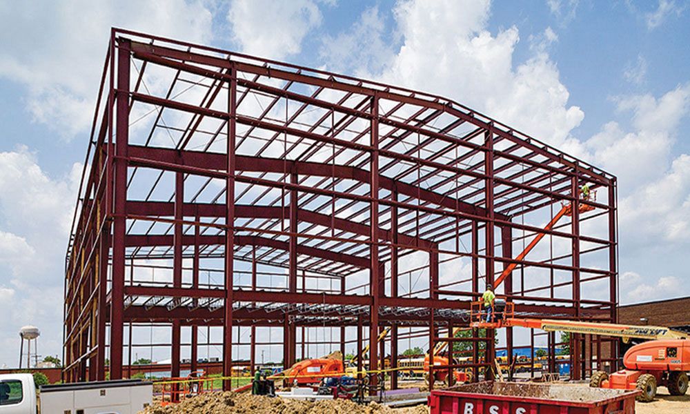 Indoor Climbing Metal Building in-construction