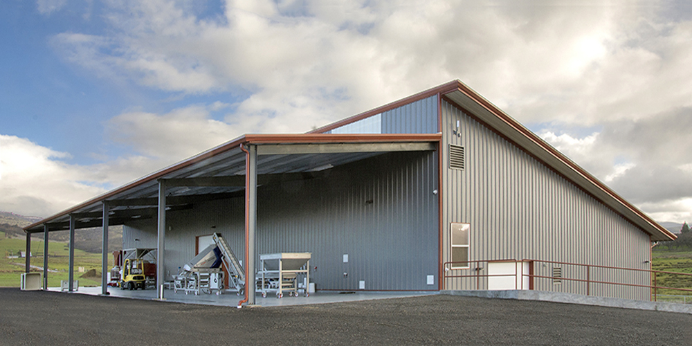 Single Slope Steel Building Winery with Solar Panels