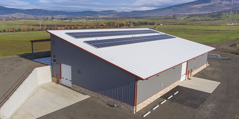 Single Slope Steel Building Winery with Solar Panels