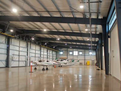 Single Slope Hangar Metal Building with Lean-To