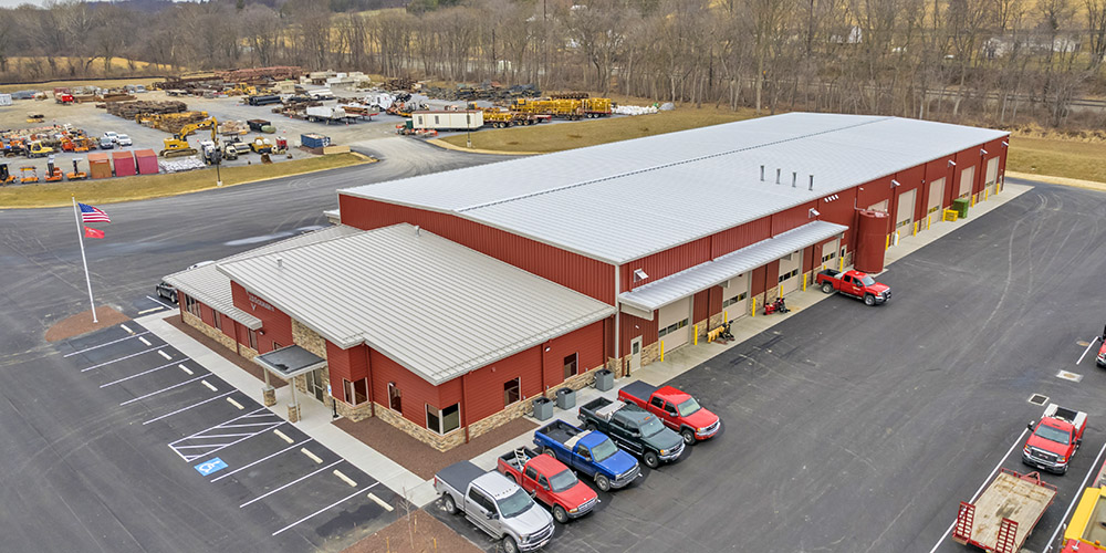 Pre-engineered steel building maintenance shop