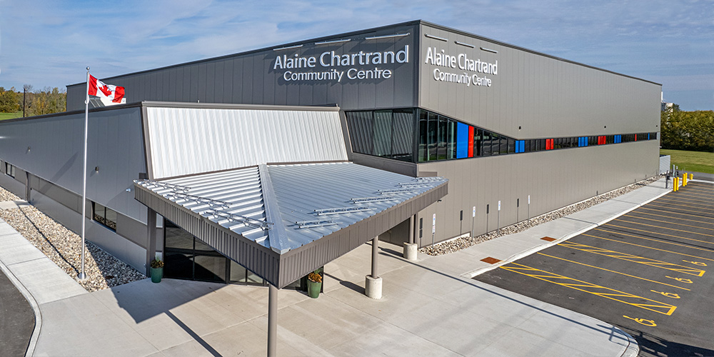 Steel building rec center with ice rink