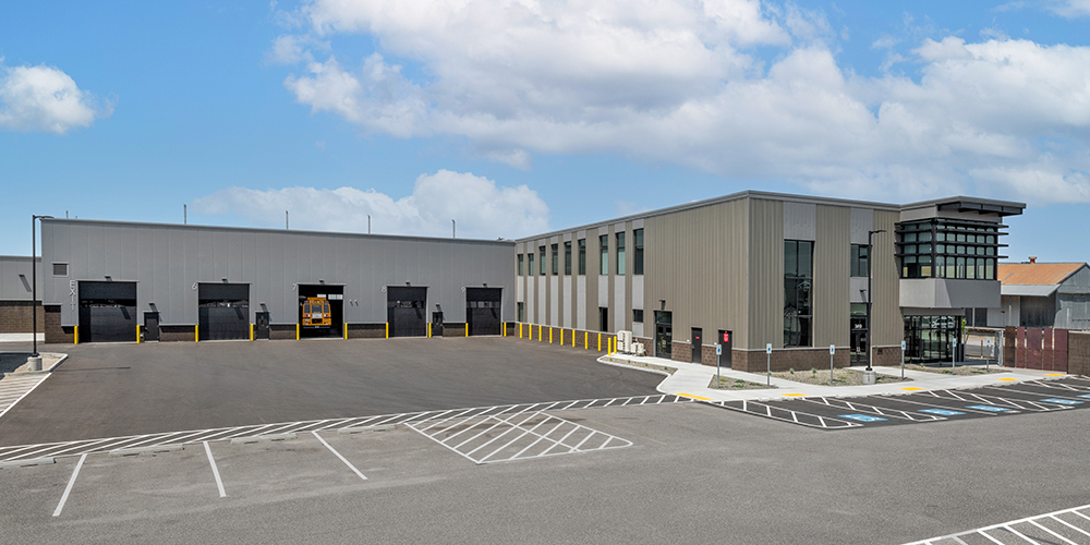 School transportation & maintenance building with office