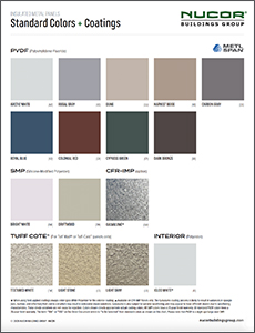 Insulated PVDF Panel Color Chart