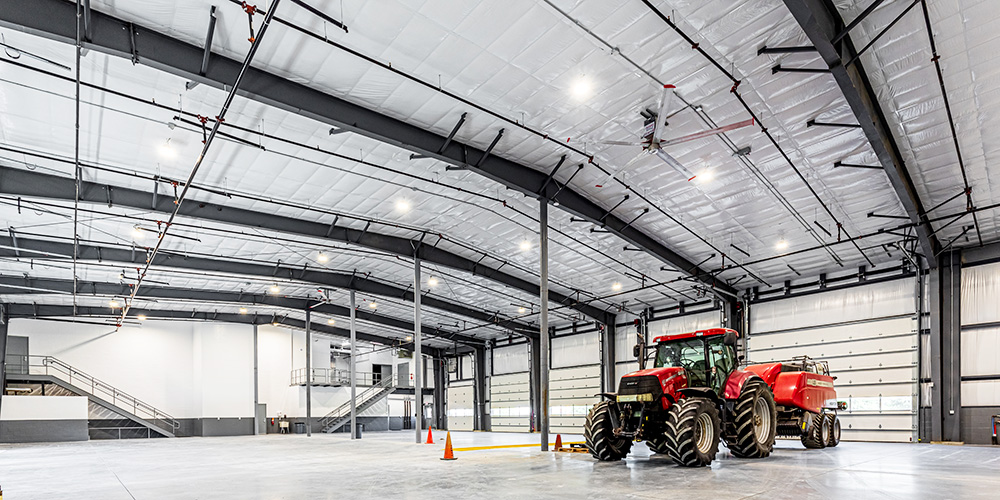 Metal building truck shop