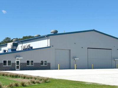 Metal building hangar